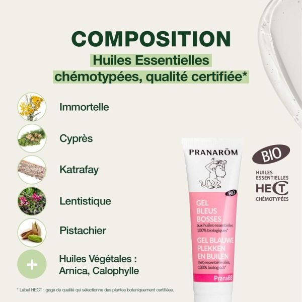 Pranarôm PranaBB Gel Bleus-Bosses Bio 15ml – Apaisement et effet frais