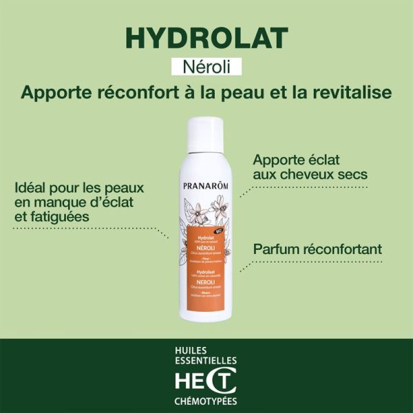 Pranarôm Hydrolat Néroli Bio 150ml – Revitalisation et éclat