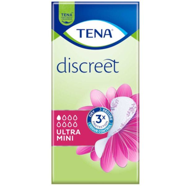 TENA Discreet Ultra Mini Féminin- Boîte de 28 - Protection Discrète Fuites Urinaires