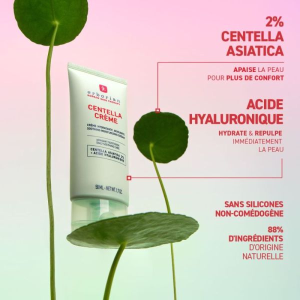 Erborian Centella Crème Hydratante Apaisante Peaux Normales à Sèches - 50ml
