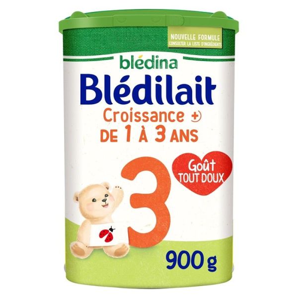 Blédina Blédilait Lait de Croissance+ 3 de 1 à 3 Ans - 900g