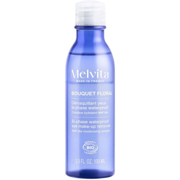 Melvita Bouquet Floral Démaquillant Yeux Bi-Phase Waterproof Bio - 100ml - Démaquille en douceur