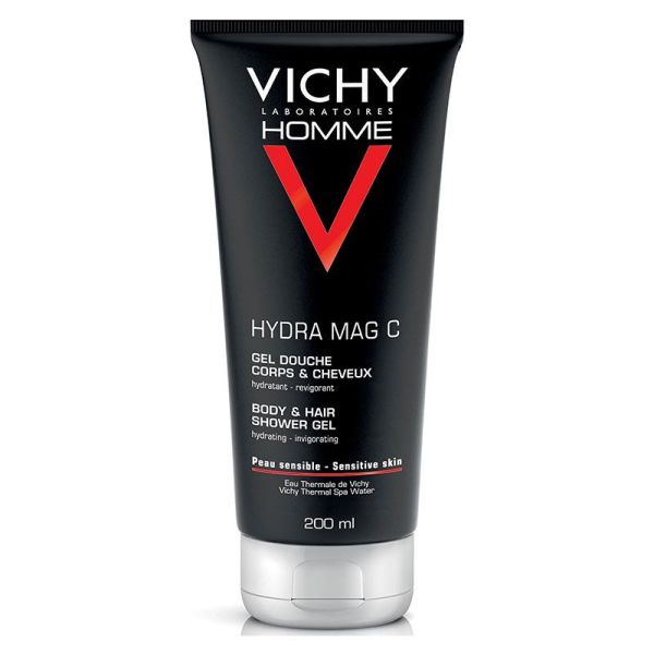 Vichy Homme Hydra Mag C Gel Douche Corps & Cheveux - 200 ml - Peaux Sensibles & Fatiguées