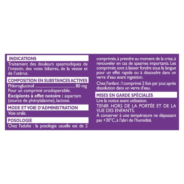 Cooper Spasmocalm 80 mg 20 comprimés orodispersibles
