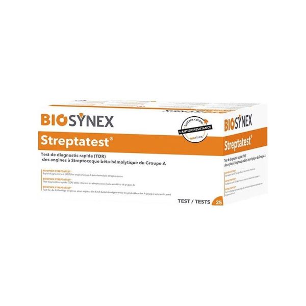 Biosynex Test Rapide d’Orientation Diagnostique Angine Streptatest - 25 Tests