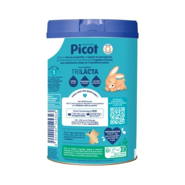 Picot TriLacta 1er âge (0-6 mois) Lait en Poudre 800g - Répond aux besoins nutritionnels des nourrissons