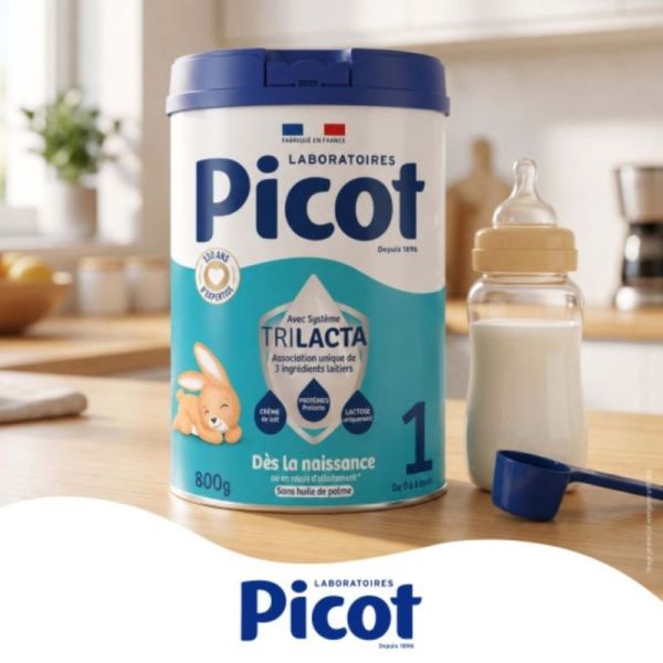 Picot TriLacta 1er âge (0-6 mois) Lait en Poudre 800g - Répond aux besoins nutritionnels des nourrissons
