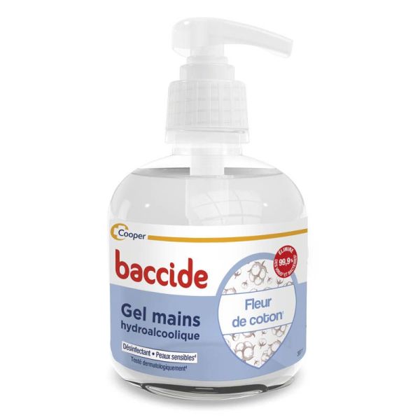 Baccide Gel Hydroalcoolique Mains Fleur de Coton - 300ml - Hygiène efficace et parfum délicat