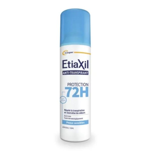 Etiaxil Anti-transpirant Aérosol Protection 72H - lot de 2x150ml - peaux sensibles et anti-traces