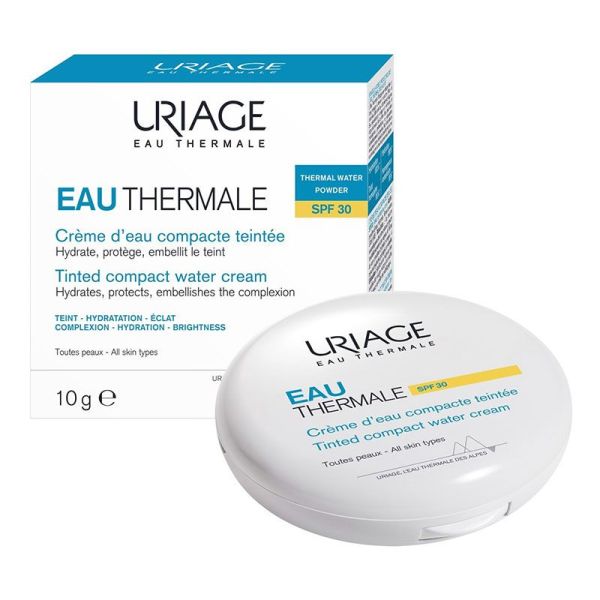 Uriage Crème d'Eau Compacte Teintée SPF30 - 10 g - Fond de Teint Hydratant et Protecteur