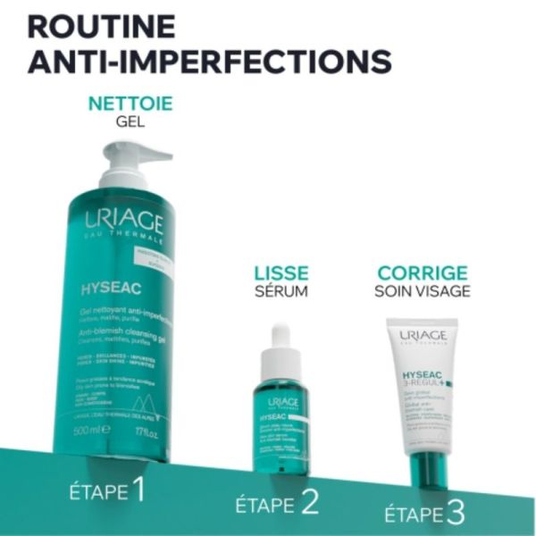 Uriage Hyséac Gel Nettoyant Anti-Imperfections 500 ml - Nettoie et purifie les peaux à tendance acnéique
