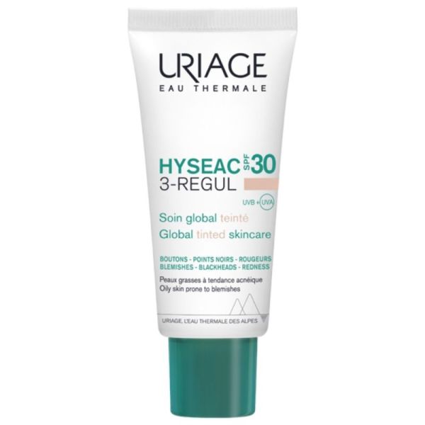 Uriage Hyséac 3-Régul Soin Global Teinté SPF30 40 ml - Soin anti-imperfections teinté unifiant et protecteur