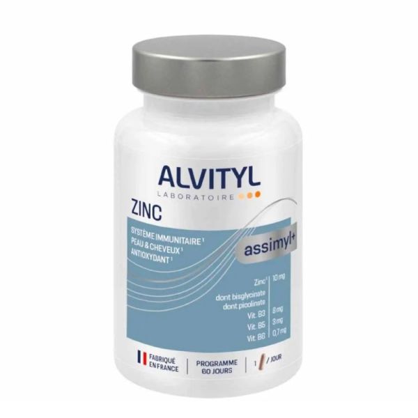 Alvityl Assimyl+ Zinc 60 gélules - Immunité, peau, cheveux et ongles