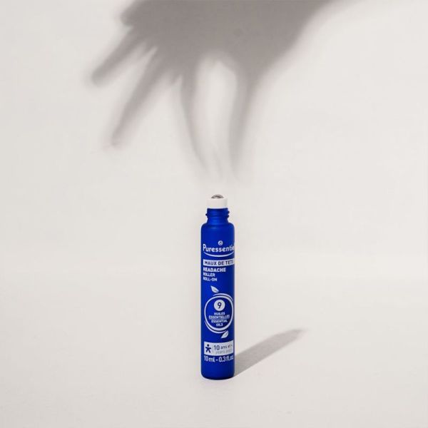 Puressentiel Migra Pure Roller Maux de Tête 2x5 ml – Effet frais immédiat, réduit la douleur et apaise les céphalées