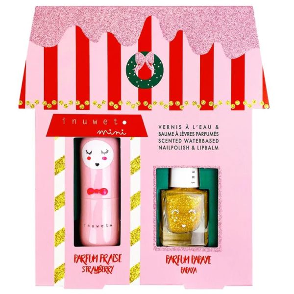 Inuwet Maison Juliette Baume à Lèvres Fraise et Vernis à l'Eau Papaye - Douceur, soin et fantaisie