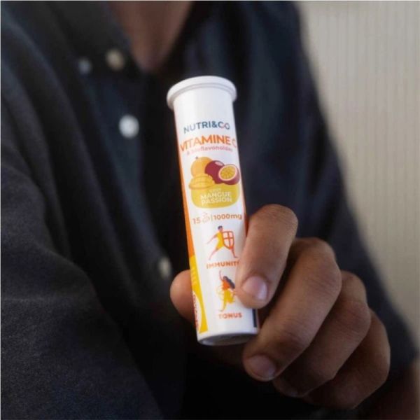 Nutri&Co Vitamine C 15 comprimés Mangue Passion - Réduit la fatigue et soutient l'immunité