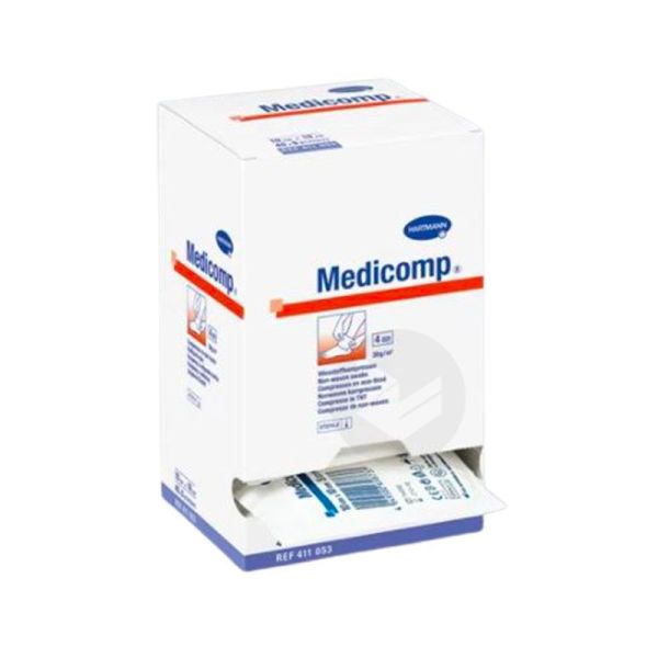 Hartmann Medicomp Compresse non Tissé Stérile - 10 X 10 Cm - Soin des Plaies - 25x2 compresses