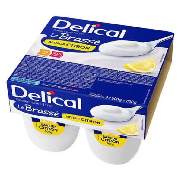 Delical Dessert Lacté HP/HC Le Brassé Citron - 4 x 200g