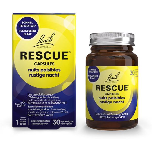 Rescue Nuits Paisibles 30 Capsules – Sommeil réparateur et détente