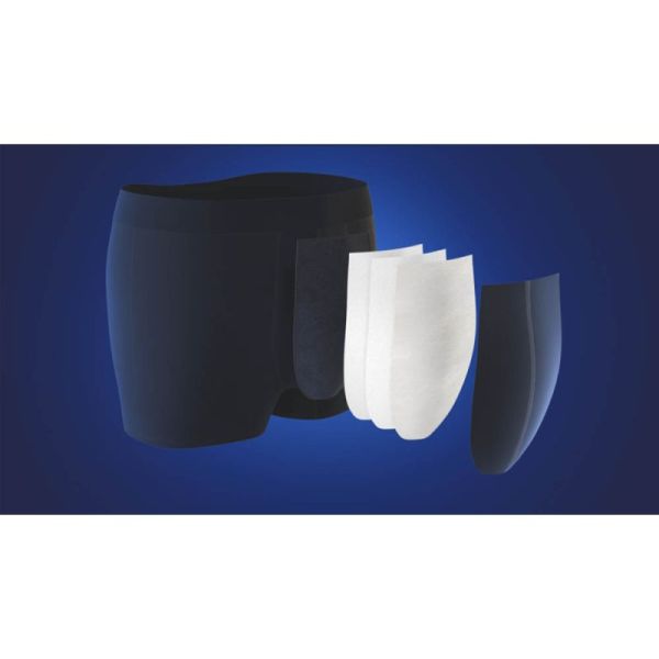 TENA Men Protective Boxer - Taille L - 1 Boxer Lavable Noir - Pour Homme Fuites Urinaires Légères