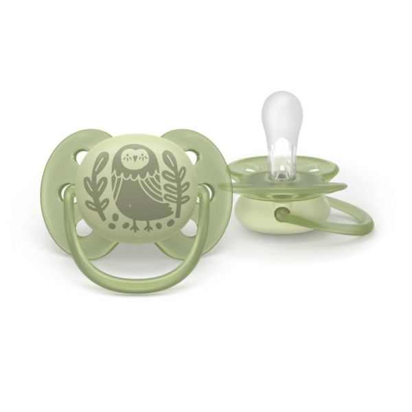 Philips Avent Pacifier Ultra Soft Sucettes Orthodontiques en Silicone 6-18 Mois - 2 Sucettes