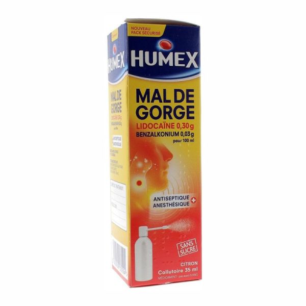 Humex Mal de Gorge collutoire citron 35ml