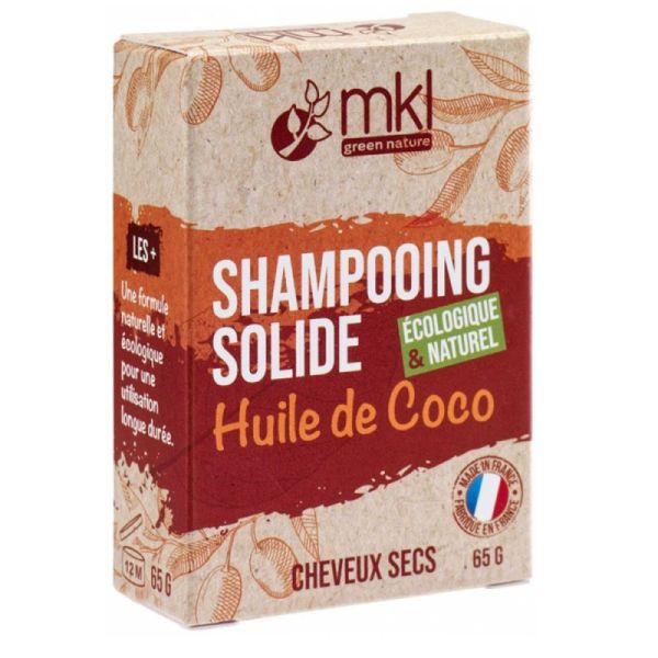 MKL Green Nature Shampoing Solide Huile de Coco - Cheveux Secs - Apporte Éclat & Vitalité - 65 g