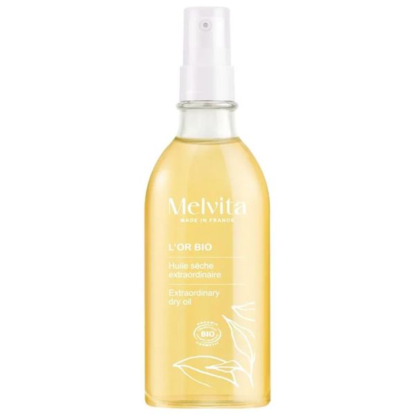 Melvita L'or Bio Huile Sèche Extraordinaire Bio - 100ml - Tous Types de Peaux et Cheveux