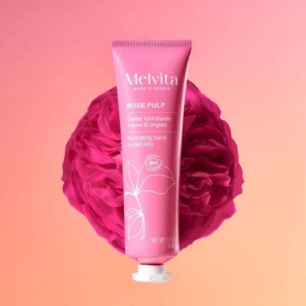 Melvita Gelée Hydratante Mains & Ongles Rose 30 ml - Soin hydratant et fortifiant