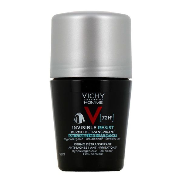 Vichy Homme Déodorant Invisible Resist Dermo Détranspirant 72h - Roll-on de 50ml