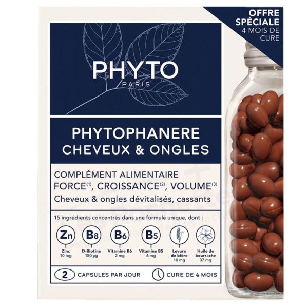 Phyto Phytophanère Cheveux & Ongles 2 x 120 gélules - Force, croissance et vitalité