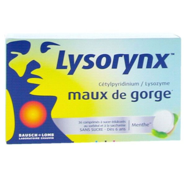 Lysorynx Menthe Sans Sucre - 36 Comprimés à sucer