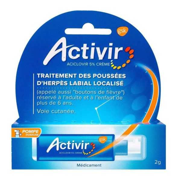 Activir 5% crème pompe doseuse 2 g - Aciclovir