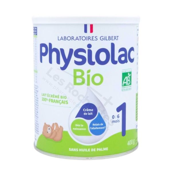 Physiolac Bio 1 Lait Infantile 1er Âge 0-6 Mois 400 g – Sans huile de palme
