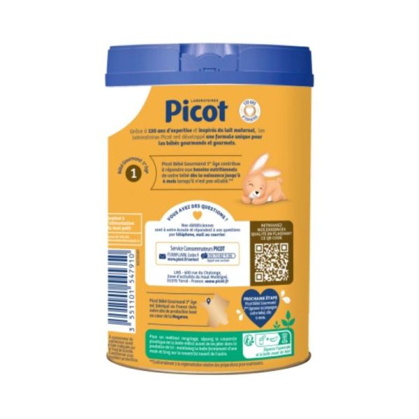 Picot Bébé Gourmand 1er âge (0-6 mois) 800 g - Répond aux besoins nutritionnels des bébés gourmands