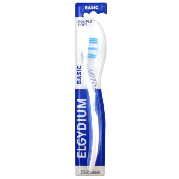 Elgydium Brosse à dents Basic Souple - Brosse en douceur, Élimine la plaque dentaire