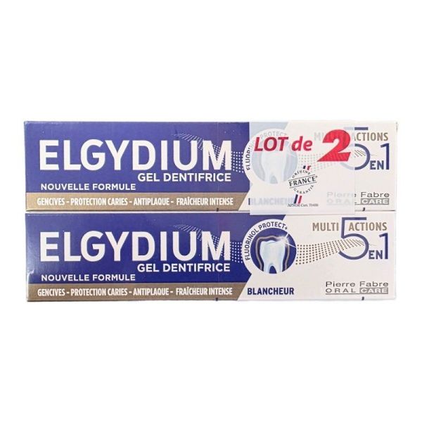 Elgydium Dentifrice Multi-Actions Lot de 2 x 75ml