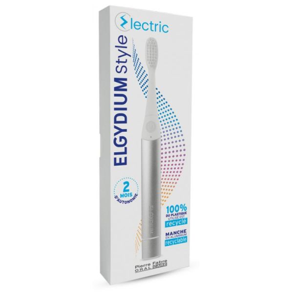 Elgydium Style Electric Brosse à Dents Électrique - 1 unité - Couleur : Argent - Efficacité sonique et douceur