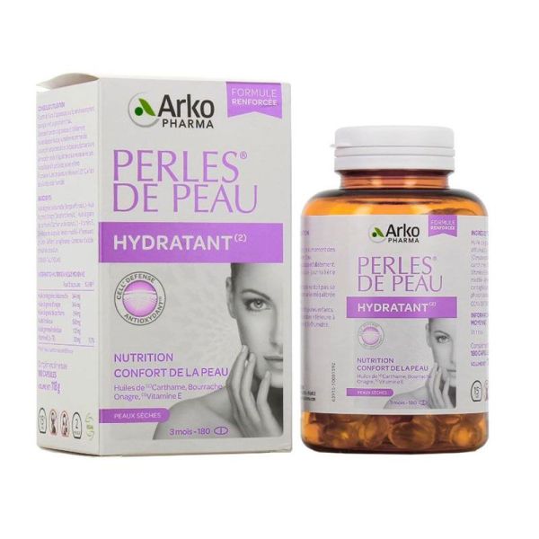 Arkopharma Perles de Peau - Hydratant Nutrition & Confort de la Peau - 180 capsules