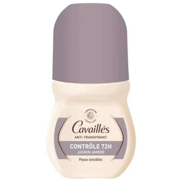 Rogé Cavaillès Contrôle 72h Roll-On Anti-Transpirant Parfum Jasmin Ambré 50ml - Efficacité anti-odeurs et protection des peaux sensibles