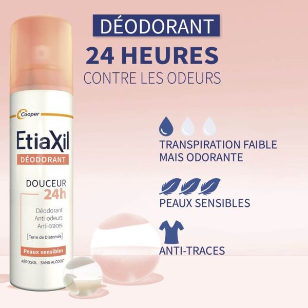 Etiaxil Déodorant Douceur 48h Aérosol - Lot de 2 x 150ml