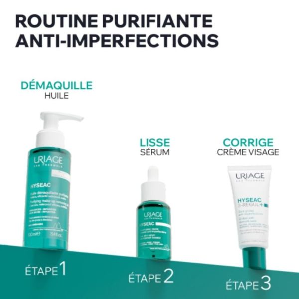 Uriage Hyséac Huile Démaquillante Purifiante 100 ml - Démaquille et purifie les peaux mixtes à imperfections