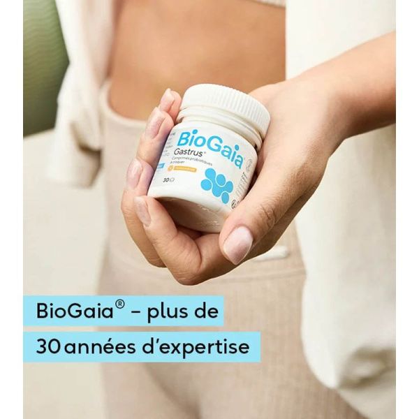 Biogaia Gastrus 30 Comprimés à Croquer - Brûlures d'estomac, équilibre intestinal