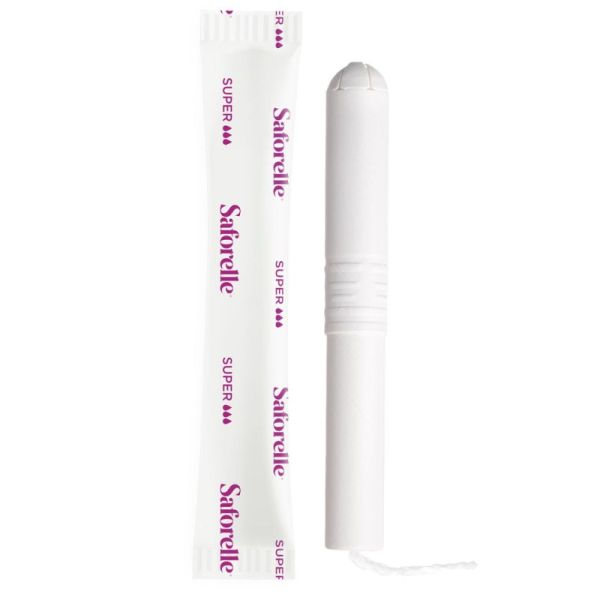 Saforelle Tampons avec Applicateur en Coton Bio - Absorption super, 14 unités - Limite les risques d'irritations et d'allergies