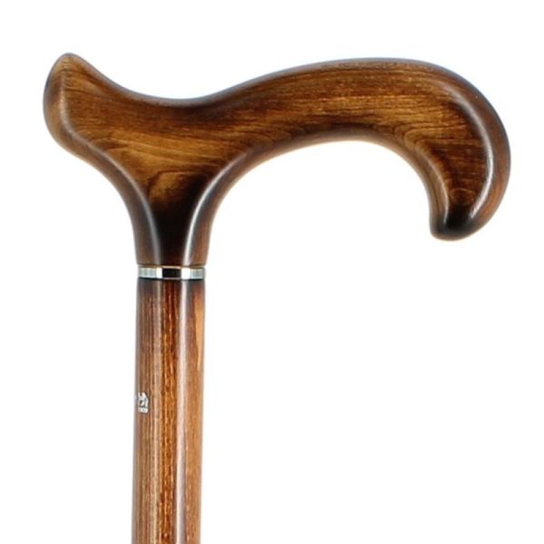 Cannes Fayet Canne de Marche En Hêtre Flambé Avec Poignée Crochet en Érable