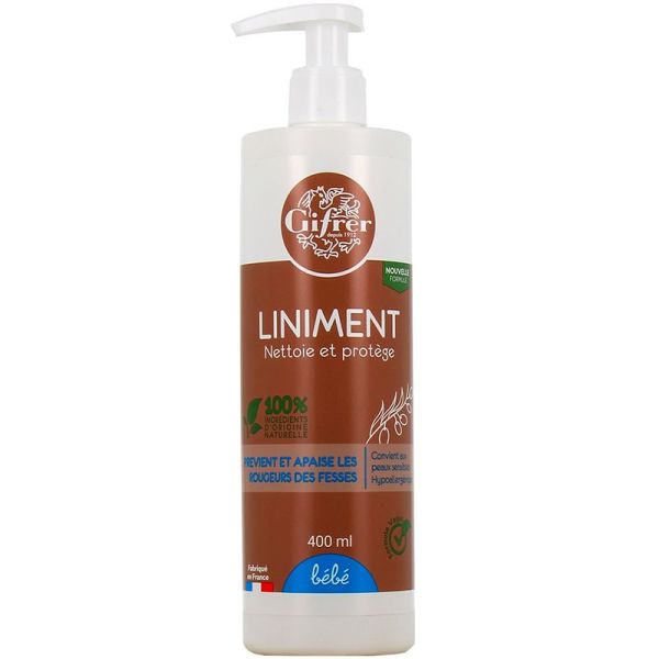 Gifrer Liniment Oléo-Calcaire - 400ml - Nettoie, protège et apaise - Spécial change bébé