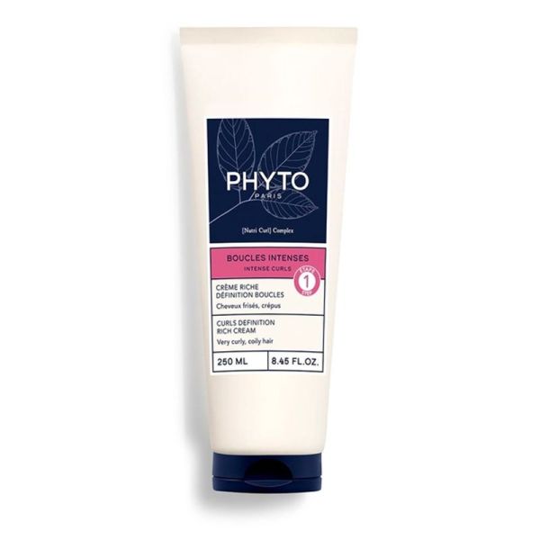 Phyto Crème Riche Boucles Intenses - Définit les Boucles - Cheveux Frisés et Crépus - 250ml