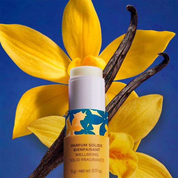Roger & Gallet Parfum Solide Bienfaisant - 5 g - Senteur : Vanille Soleil - Parfum nomade solaire et relaxant