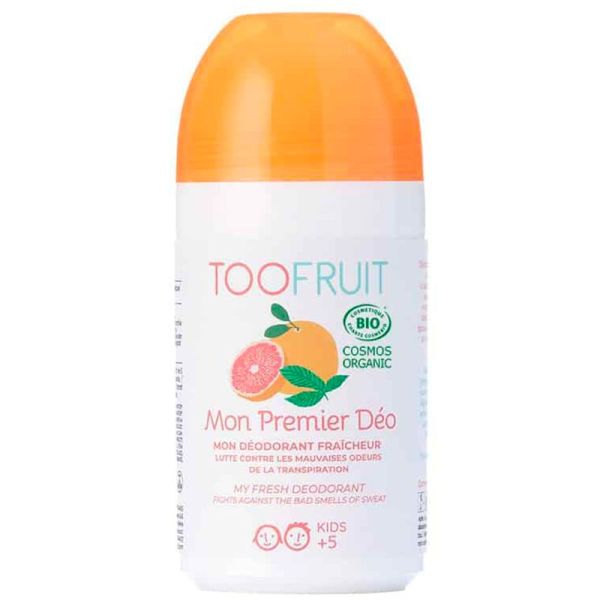 Toofruit Mon Premier Déo Roll-on - 50ml - Pamplemousse-Menthe - Sans alcool ni sels d'aluminium