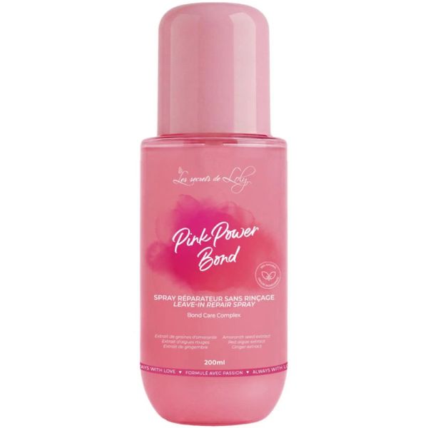 Les Secrets de Loly Pink Power Bond Spray Réparateur Sans Rinçage 200ml – Anti-casse et brillance